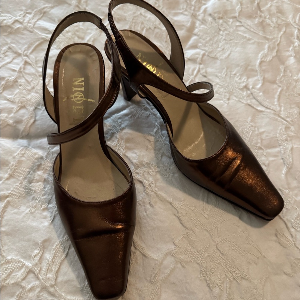 Elegant Brown Slingback Heels